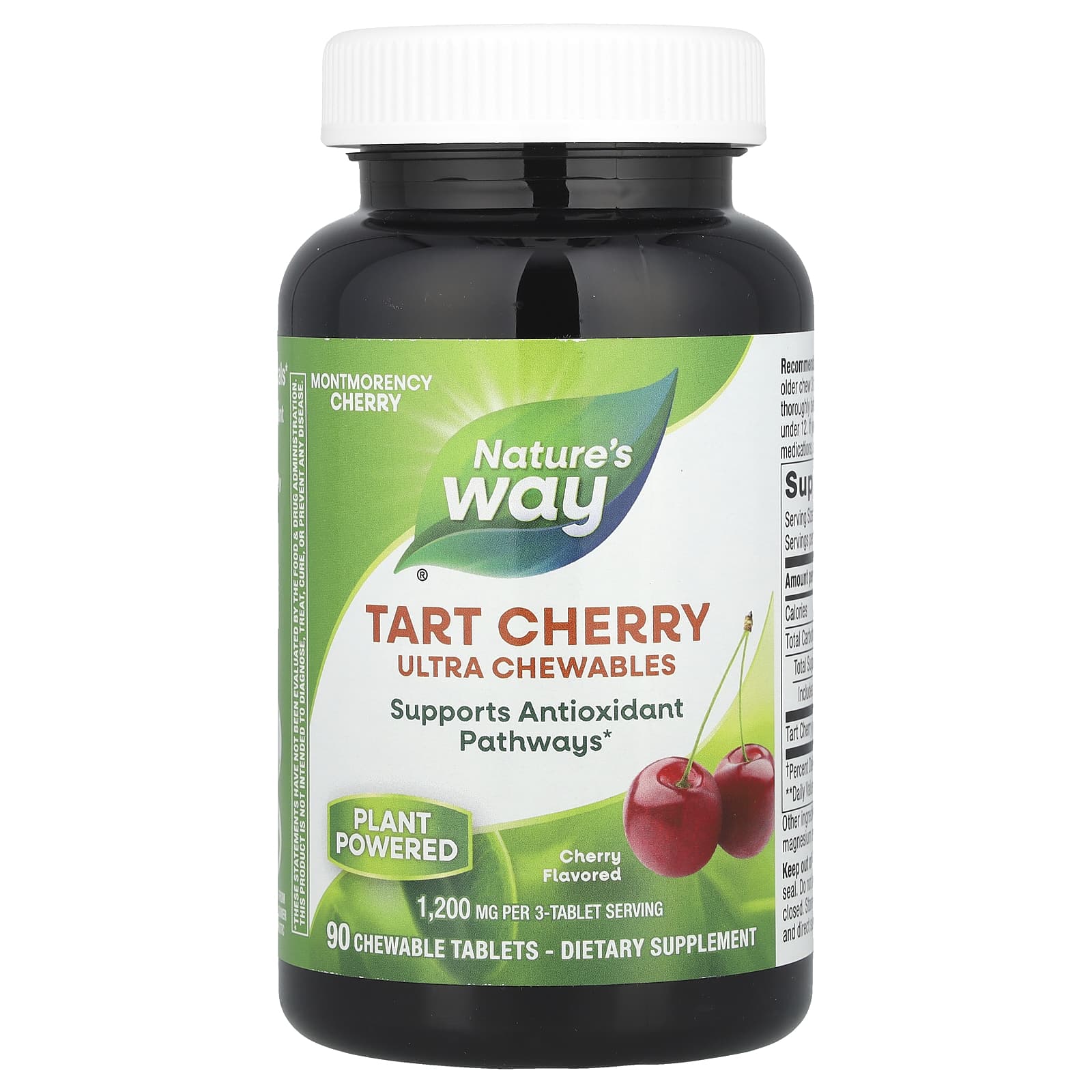 Экстракт терпкой вишни Nature's Way Ultra Chewables, вкус Cherry, 400 мг, 90 жевательных таблеток