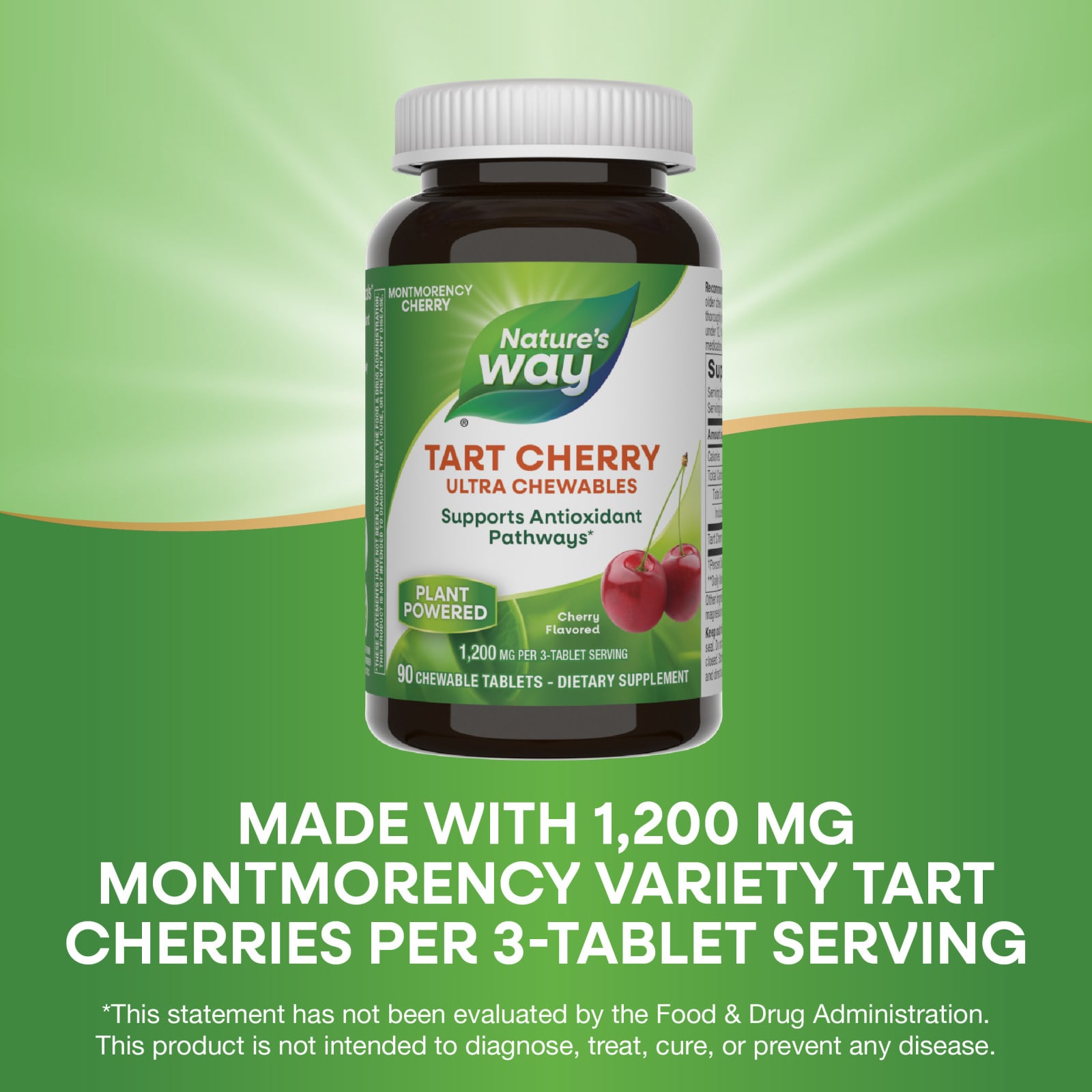 Экстракт терпкой вишни Nature's Way Ultra Chewables, вкус Cherry, 400 мг, 90 жевательных таблеток — фото 4
