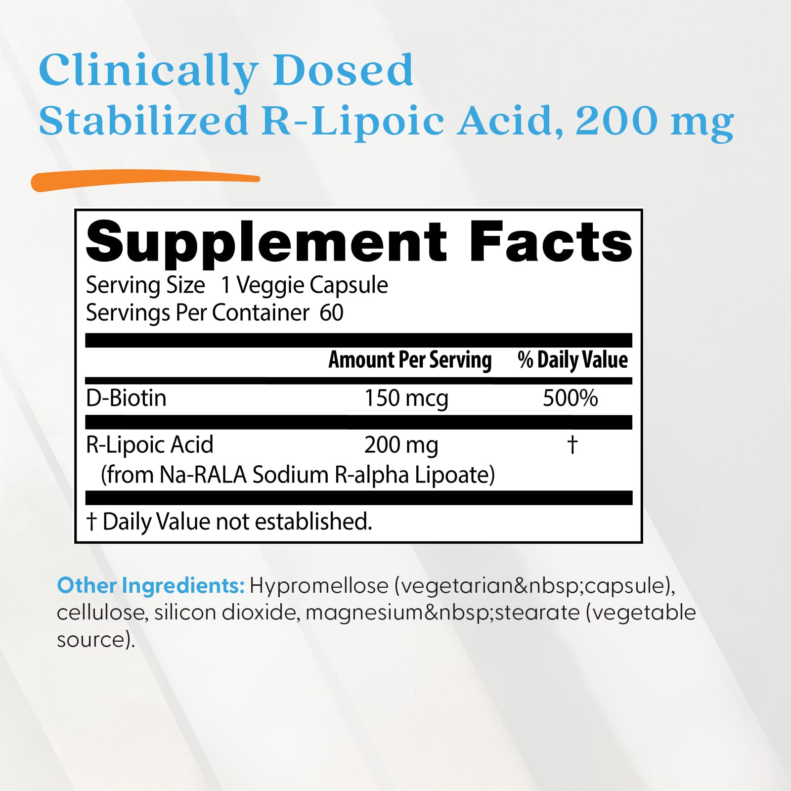 R-липоевая кислота Doctor's Best Stabilized R-Lipoic Acid, 200 мг, 60 растительных капсул — фото 4