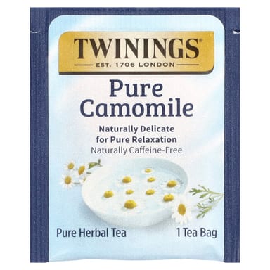 Чай Twinings Pure Herbal Pure Camomile Caffeine-Free, оттенок 25 Tea Bags, 37 г, чайные пакетики