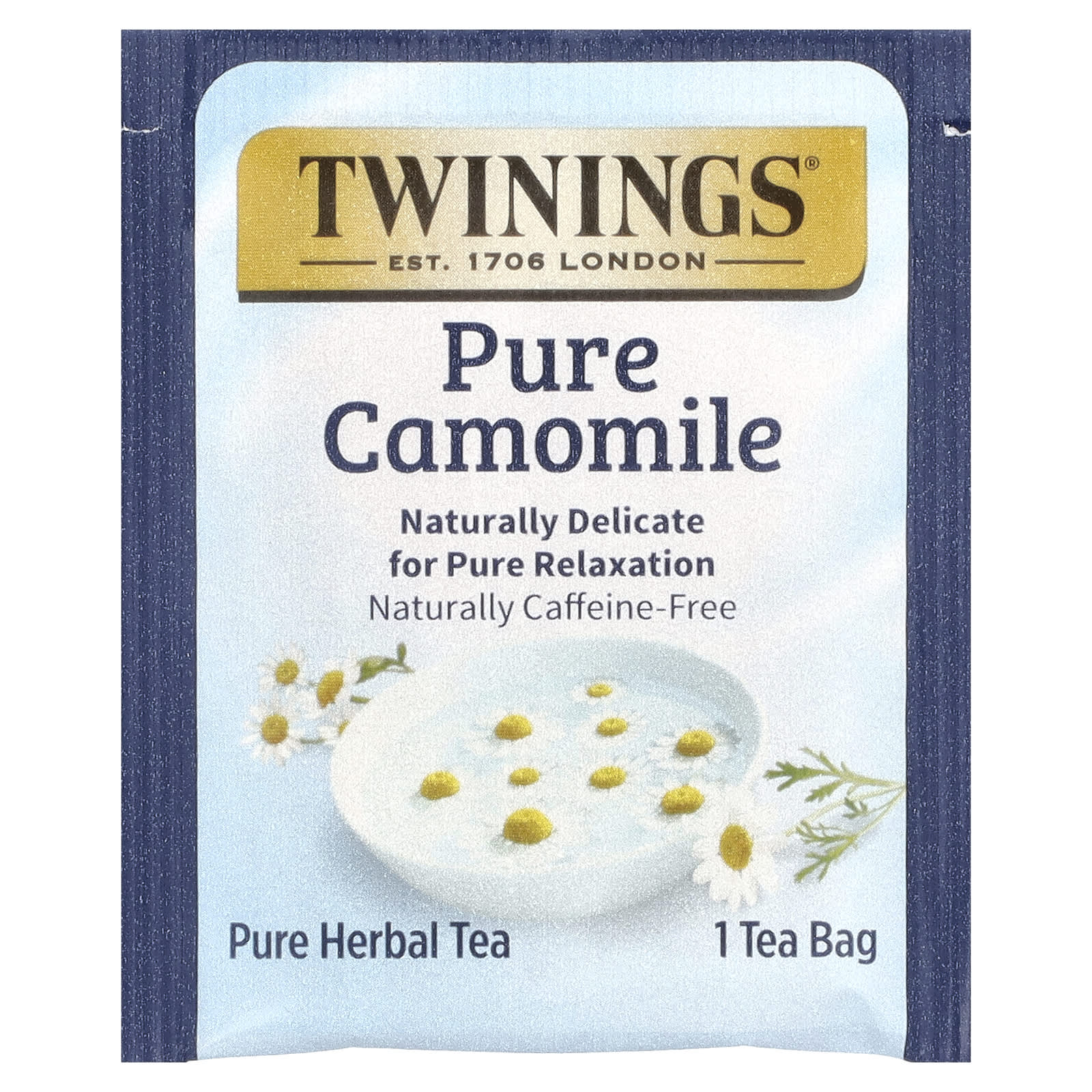 Чай Twinings Pure Herbal Pure Camomile Caffeine-Free, оттенок 25 Tea Bags, 37 г, чайные пакетики