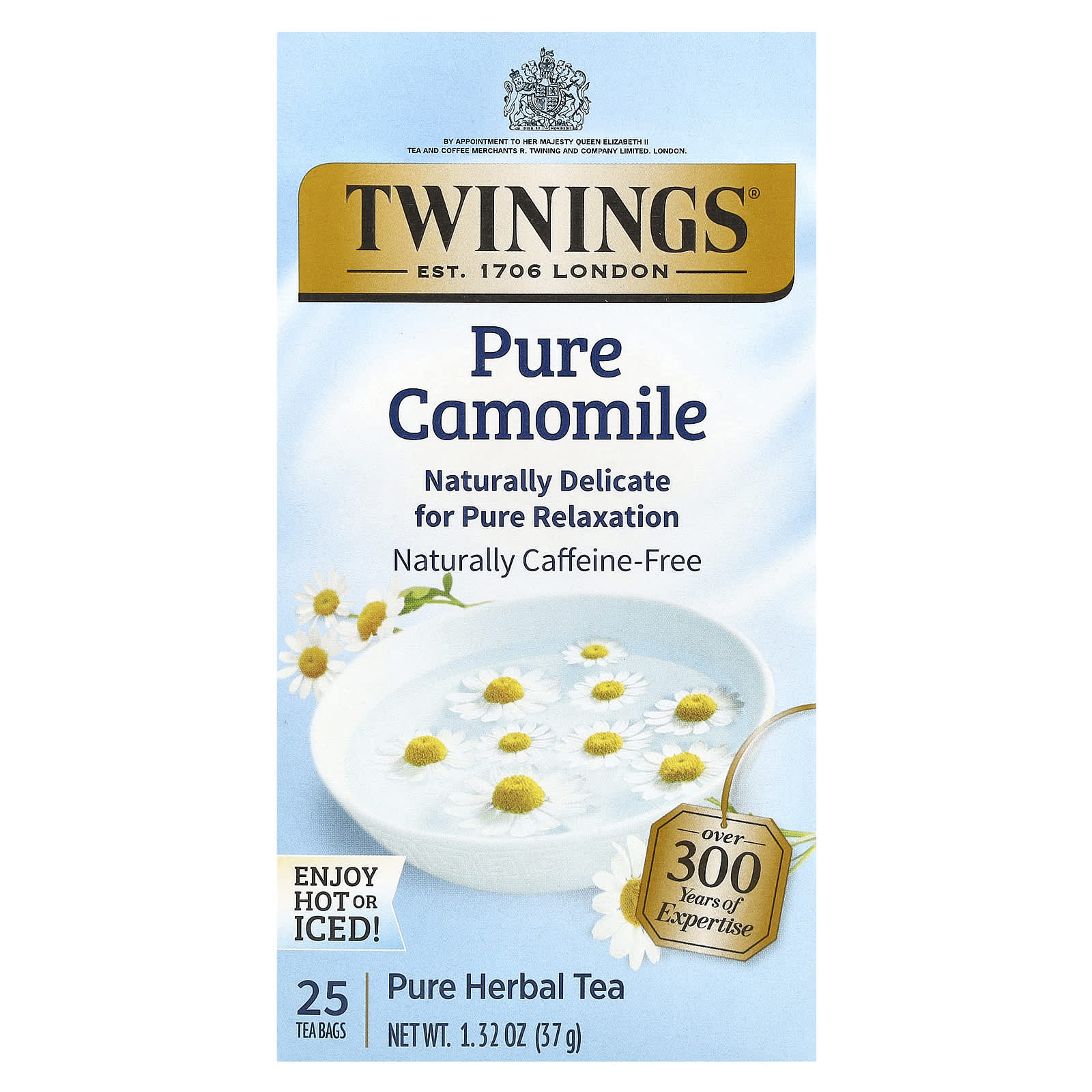 Чай Twinings Pure Herbal Pure Camomile Caffeine-Free, оттенок 25 Tea Bags, 37 г, чайные пакетики — фото 3