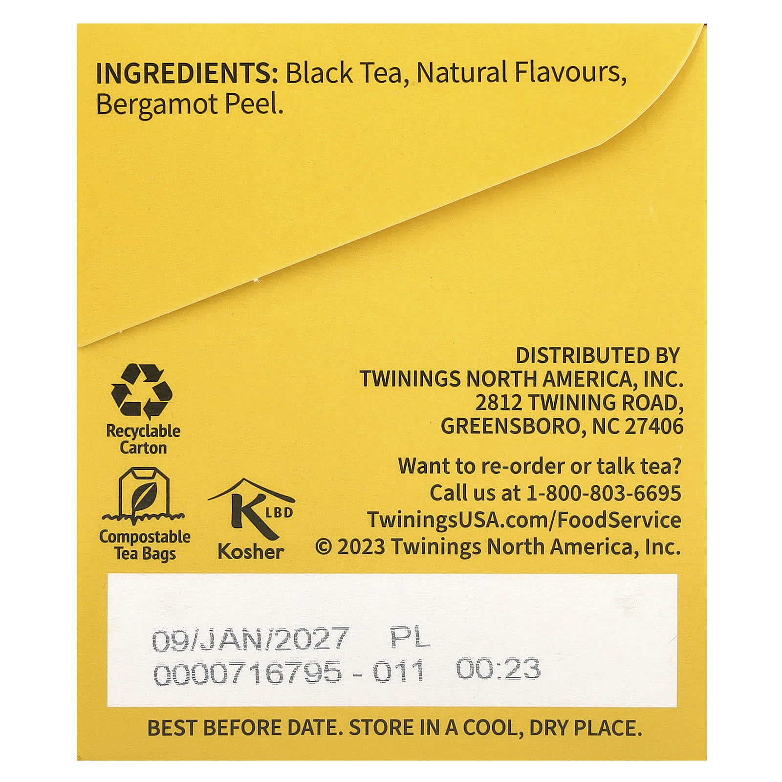 Чай Twinings Flavored Black Earl Grey, оттенок 25 Tea Bags, 50 г, чайные пакетики