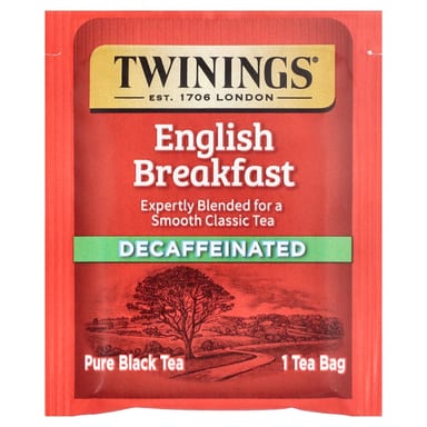 Чай Twinings Pure Black English Breakfast Decaffeinated, оттенок 25 Tea Bags, 50 г, чайные пакетики