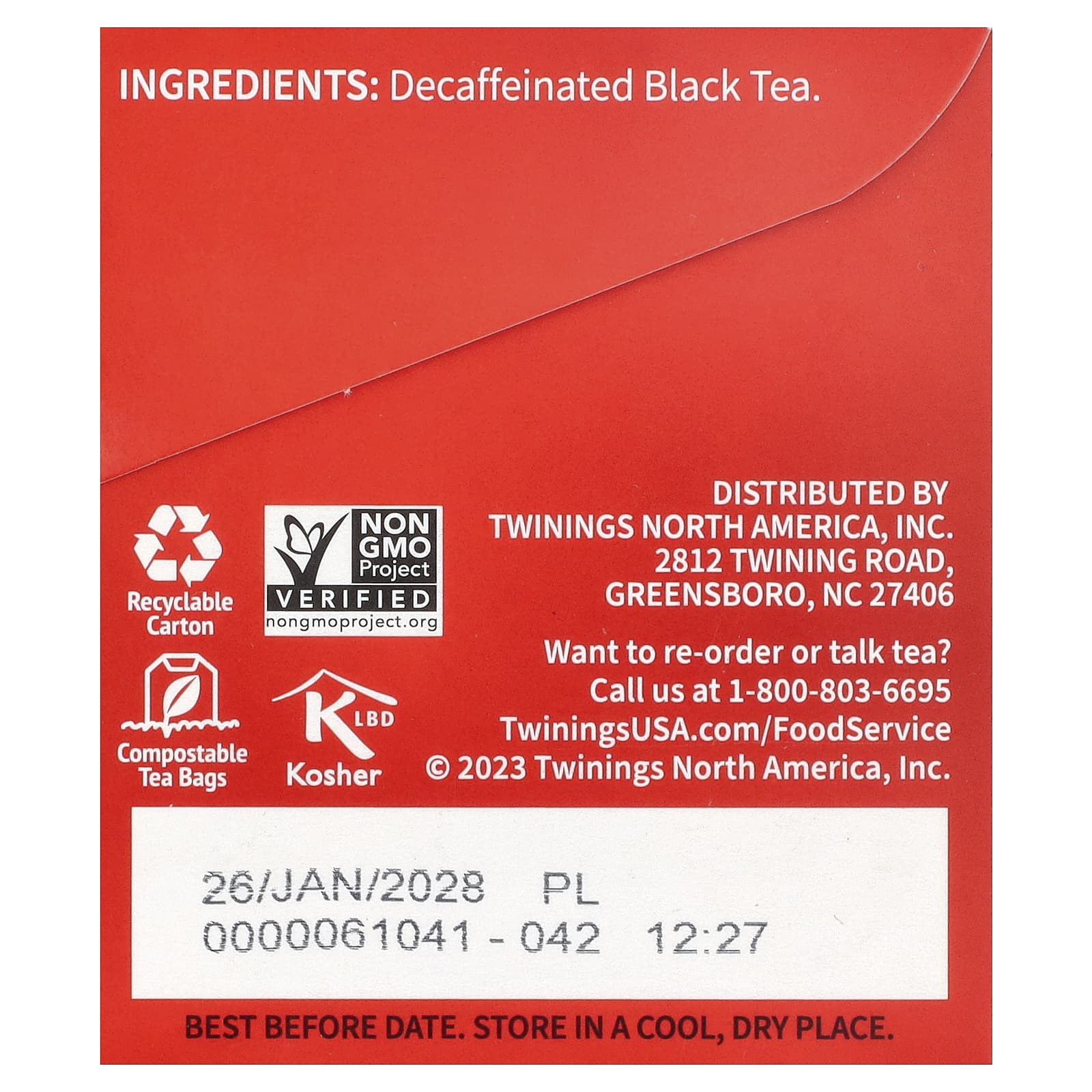 Чай Twinings Pure Black English Breakfast Decaffeinated, оттенок 25 Tea Bags, 50 г, чайные пакетики — фото 2