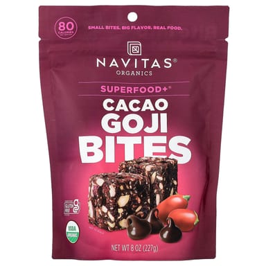 Суперфуд Navitas Organics, Cacao Goji Bites, 227 г