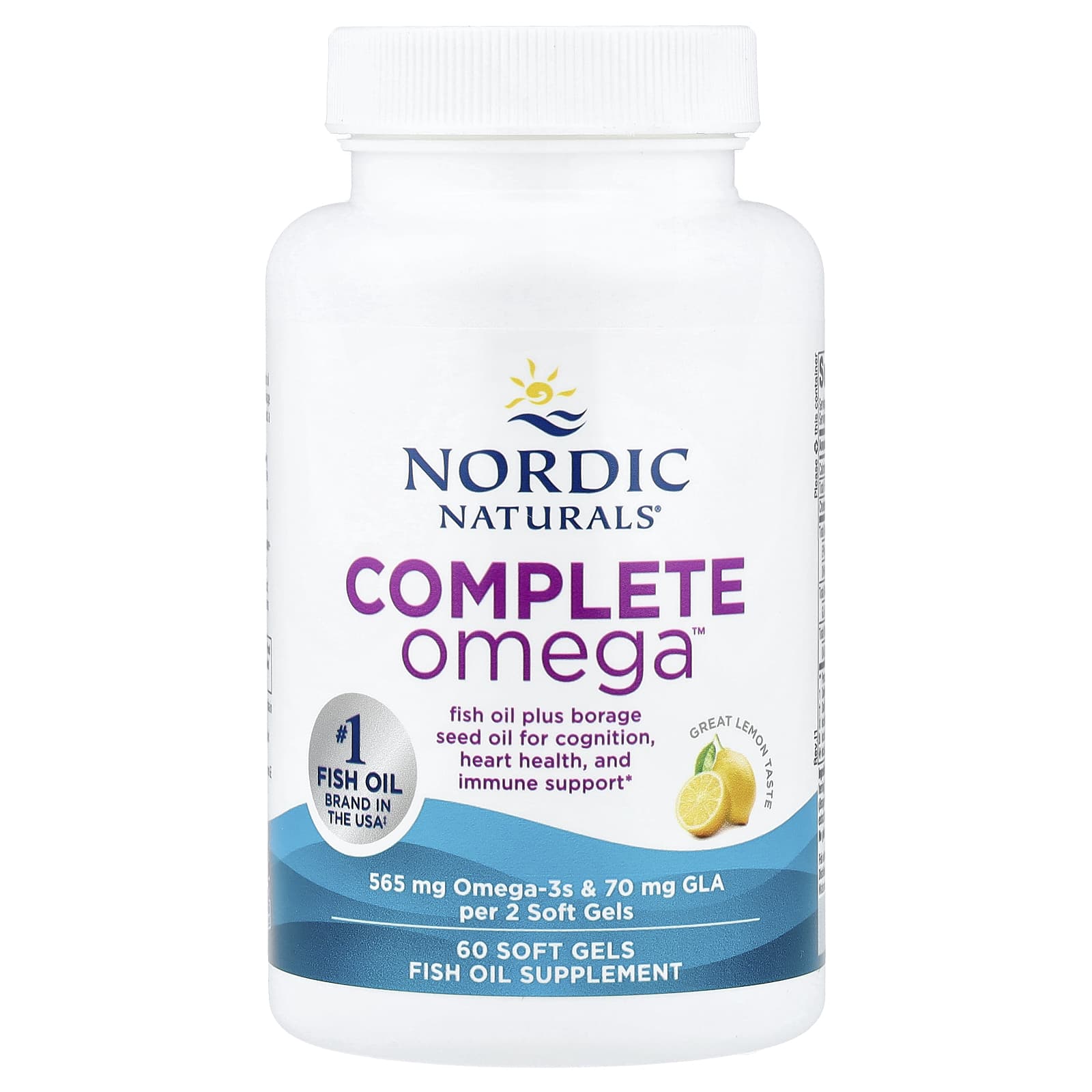 Омега-комплекс Nordic Naturals™, вкус Lemon, 60 мягких капсул