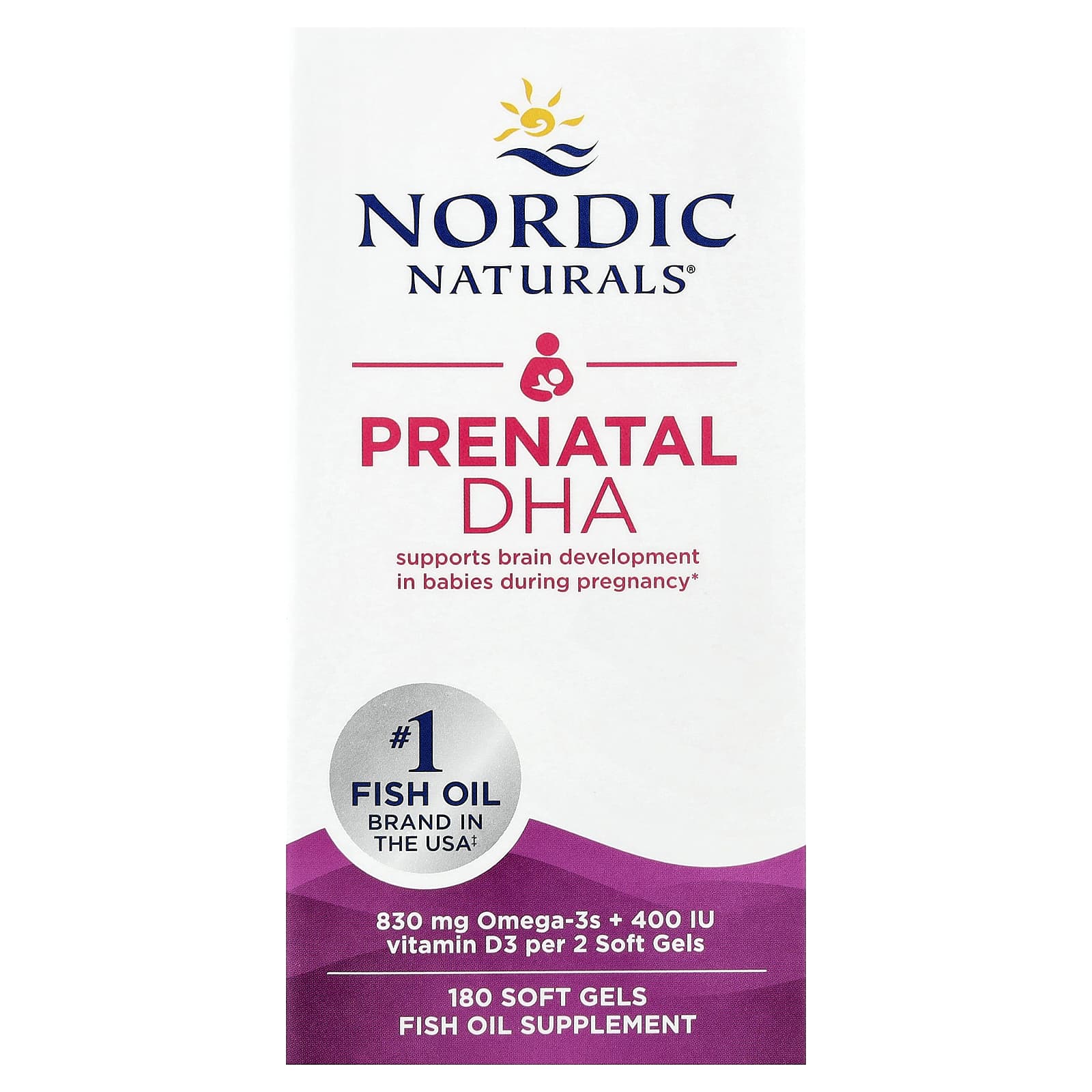 DHA для беременных Nordic Naturals, 180 мягких капсул — фото 2