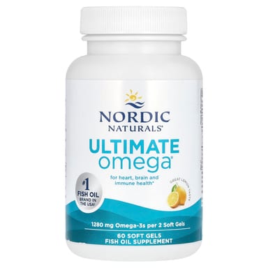 Омега-3 Ultimate Omega Nordic Naturals Ultimate Omega, вкус Lemon, 640 мг, 60 мягких капсул
