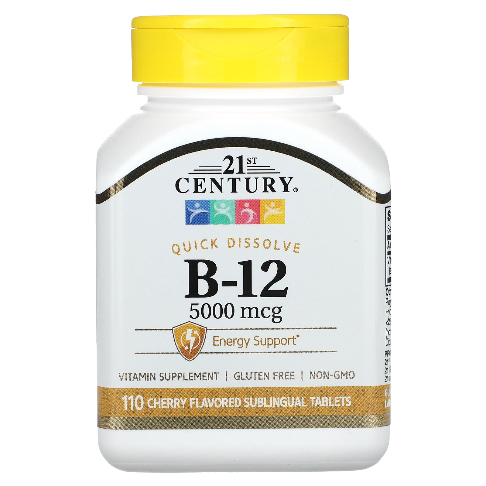 Витамин B12 21st Century, вкус Cherry, 5000 мкг, 110 таблеток