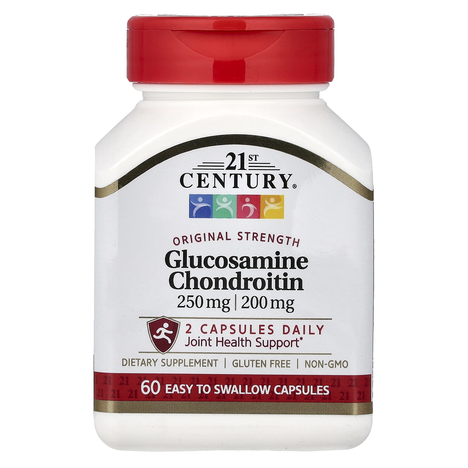Хондроитин 21st Century Glucosamine 60 Easy To Swallow Capsules, 250 мг, 200 мг, капсулы — фото 5