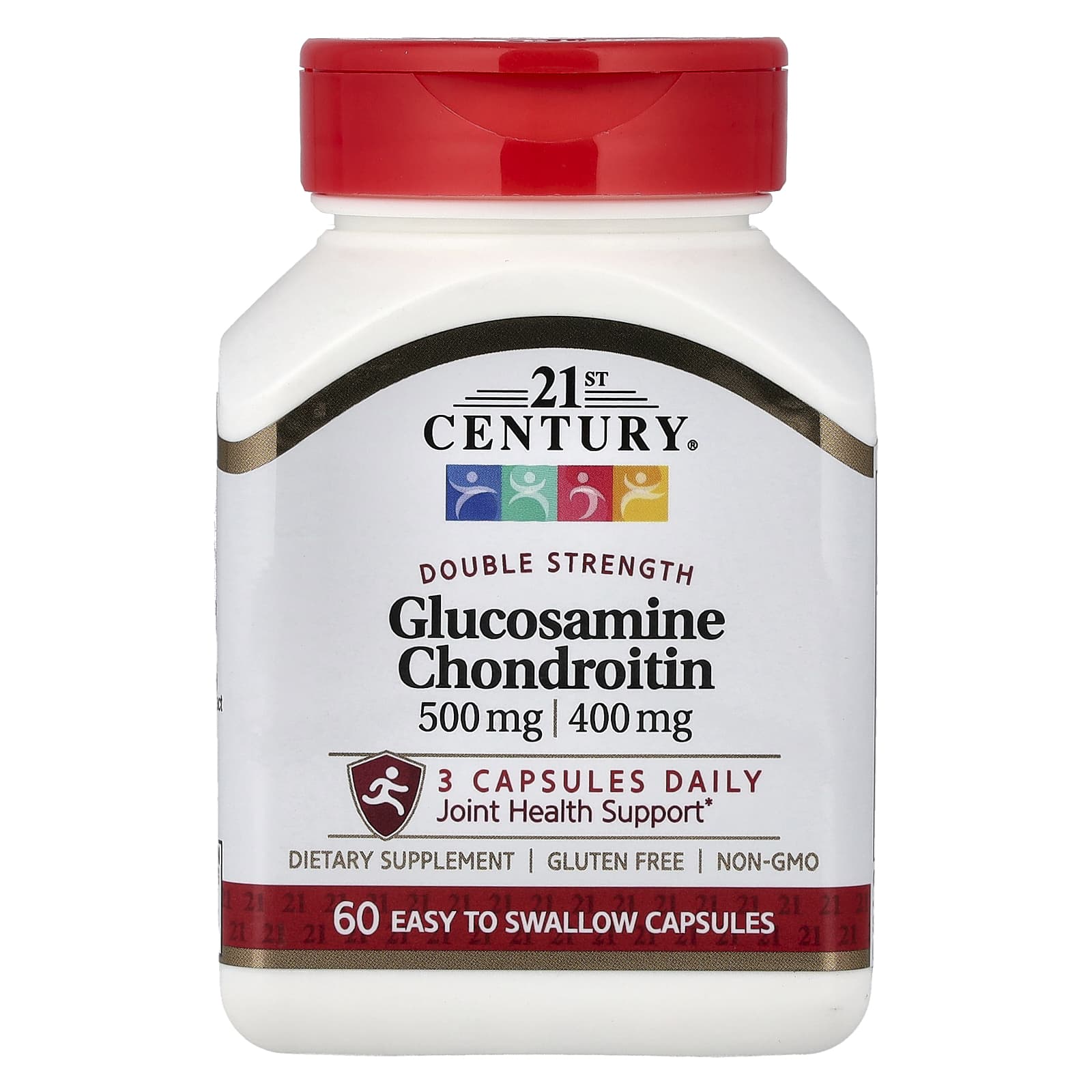 Хондроитин 21st Century Glucosamine 60 Easy To Swallow Capsules, 500 мг, 400 мг, капсулы — фото 5