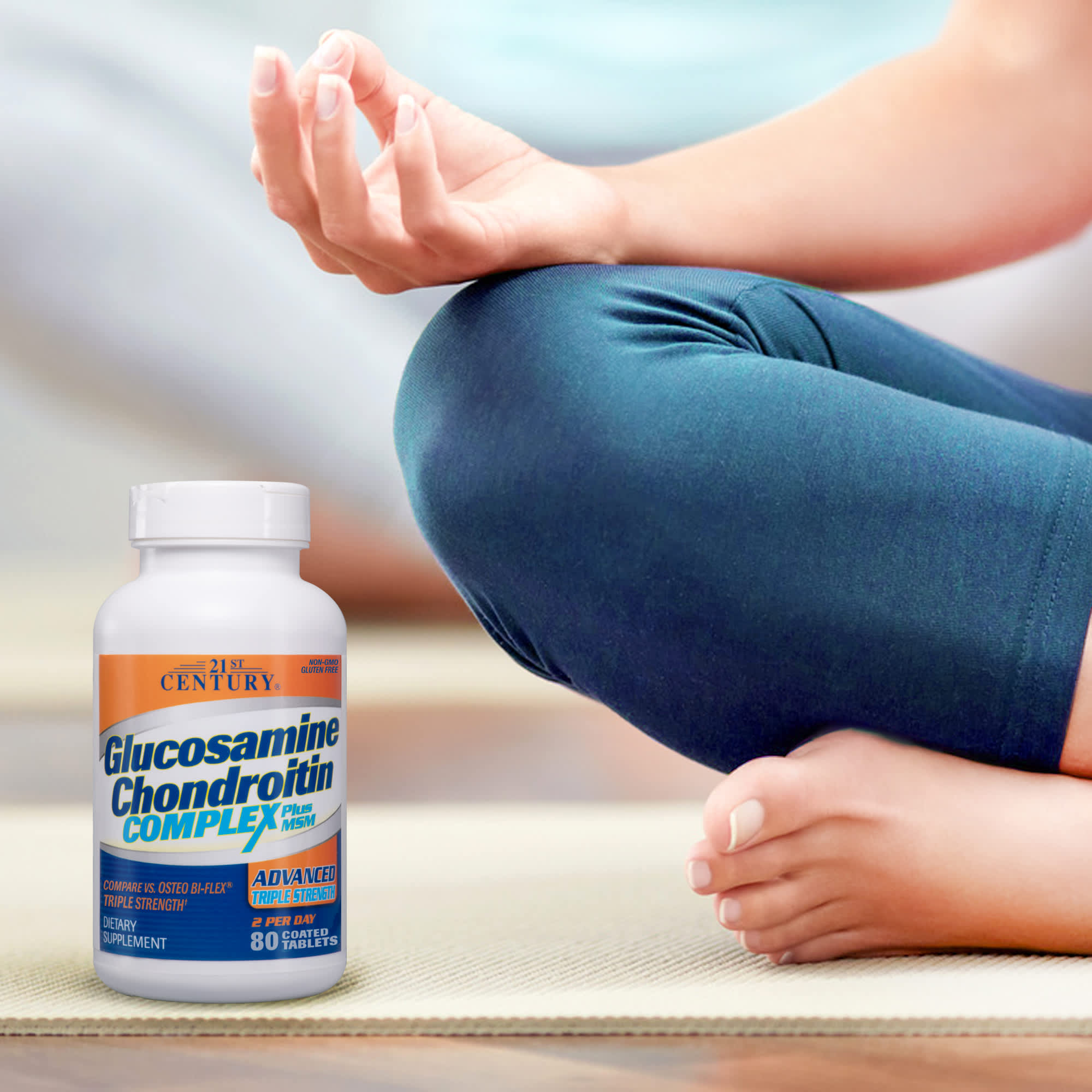 Хондроитин 21st Century Glucosamine Complex plus MSM 80 Coated Tablets, таблетки — фото 3