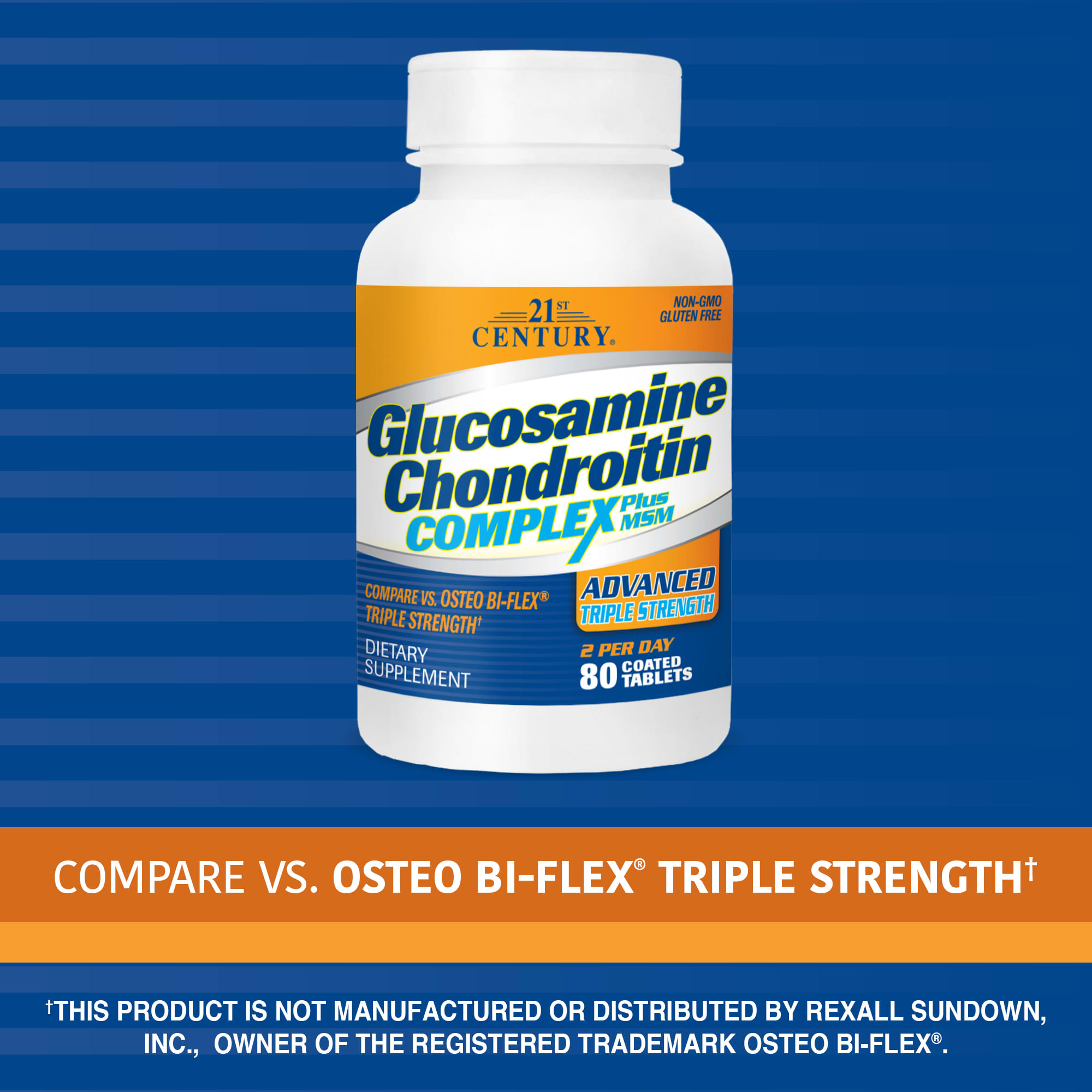 Хондроитин 21st Century Glucosamine Complex plus MSM 80 Coated Tablets, таблетки — фото 4