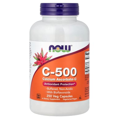 Кальций NOW Foods C-500 Ascorbate-C, 250 растительных капсул