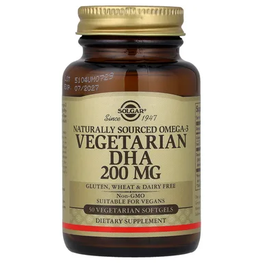 Фото товара: Омега-3 Solgar Naturally Sourced Vegetarian DHA 50 Vegetarian, 200 мг, мягкие капсулы