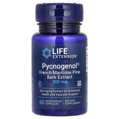 Пикногенол Life Extension French Maritime Pine Bark Extract, 100 мг, 60 растительных капсул