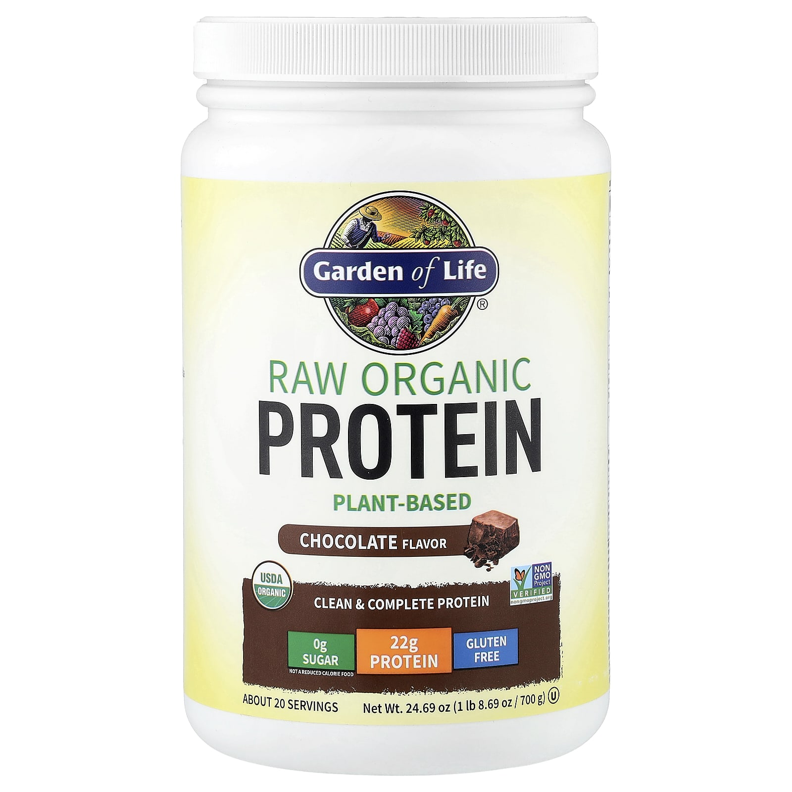 Шоколад Garden of Life RAW Organic Protein, 700 г, 1 lb