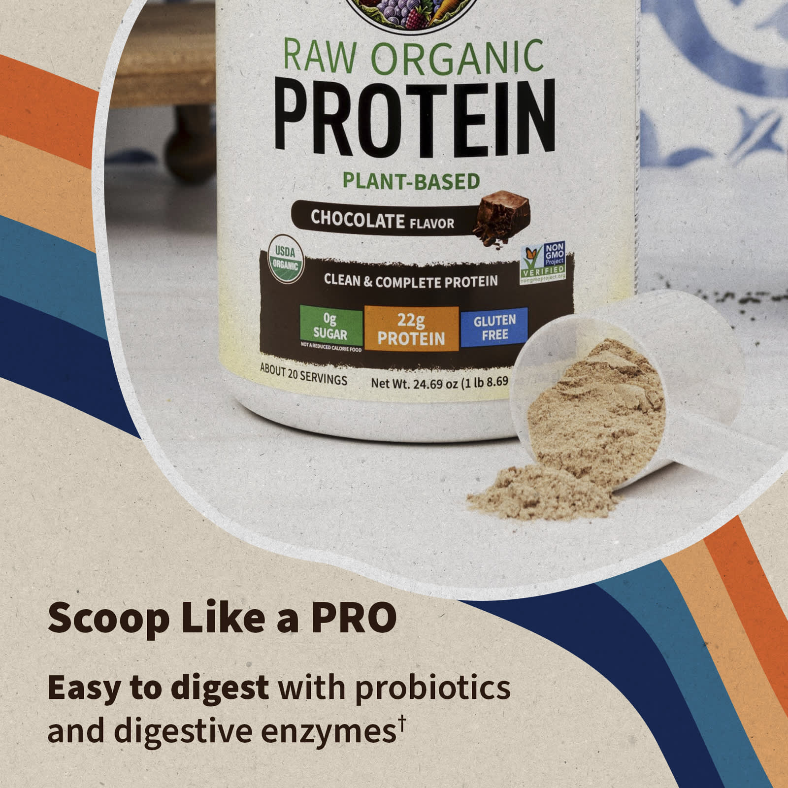 Шоколад Garden of Life RAW Organic Protein, 700 г, 1 lb — фото 6