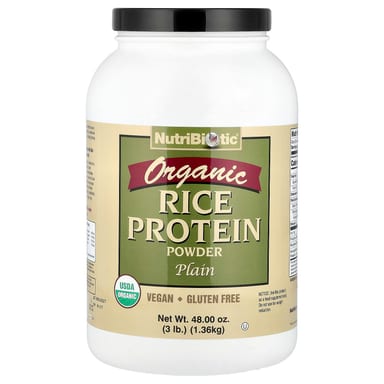 Протеиновый порошок NutriBiotic Organic Rice, оттенок Plain, 1.36 кг