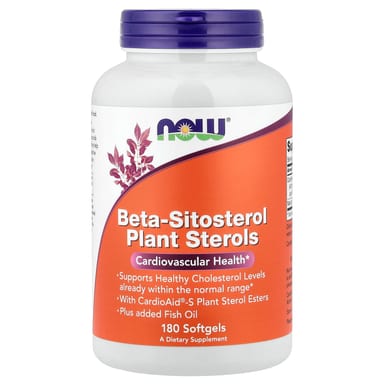 Бета-ситостерол NOW Foods Beta-Sitosterol Plant Sterols, 180 мягких капсул