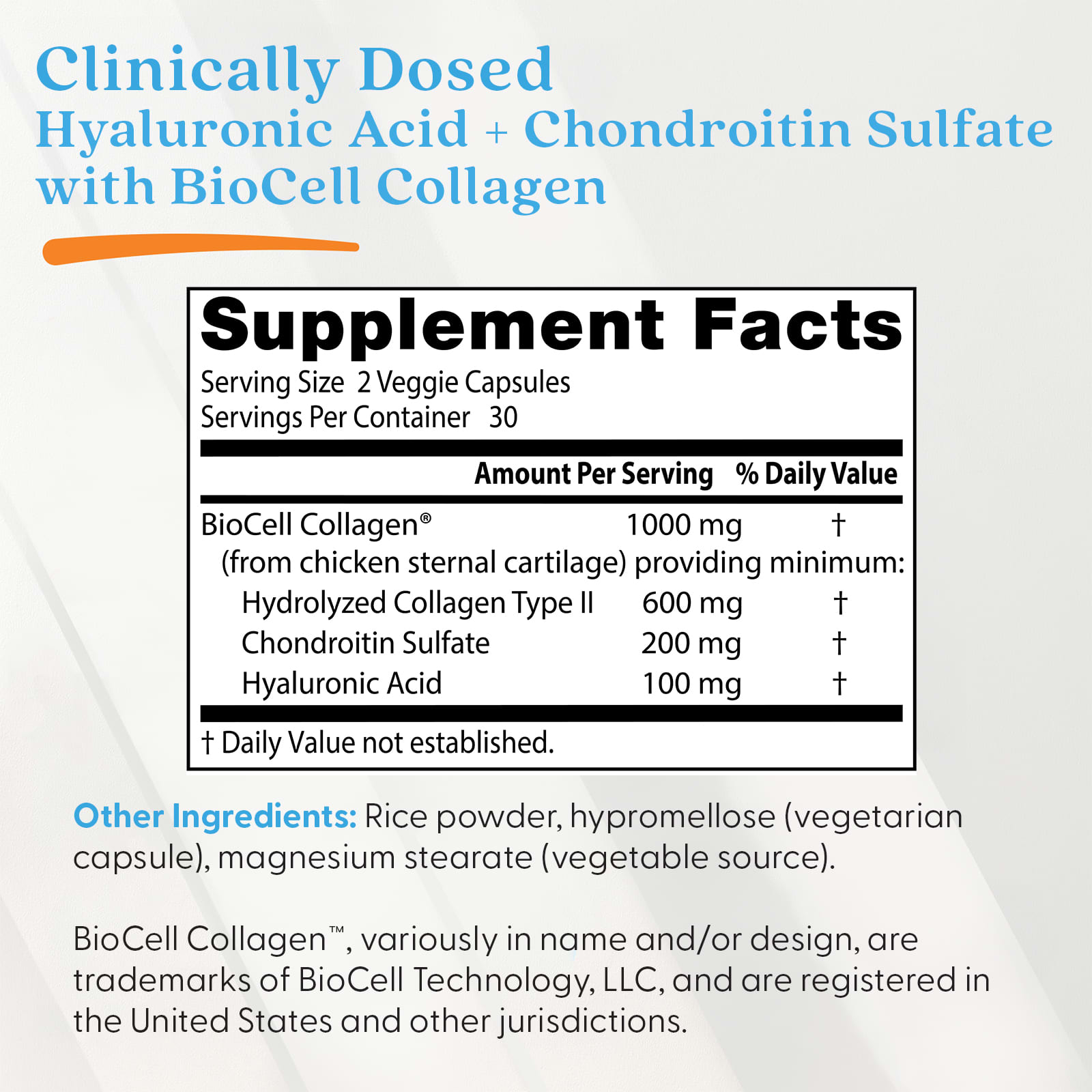 Гиалуроновая кислота и хондроитин сульфат Doctor's Best with BioCell Collagen®, 60 растительных капсул — фото 4