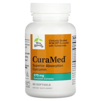 Куркумин Terry Naturally CuraMed Superior Absorption, 375 мг, 60 мягких капсул
