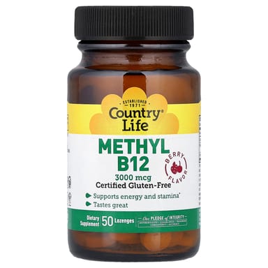 Метил B12 Country Life Methyl, вкус Berry, 50 пастилок