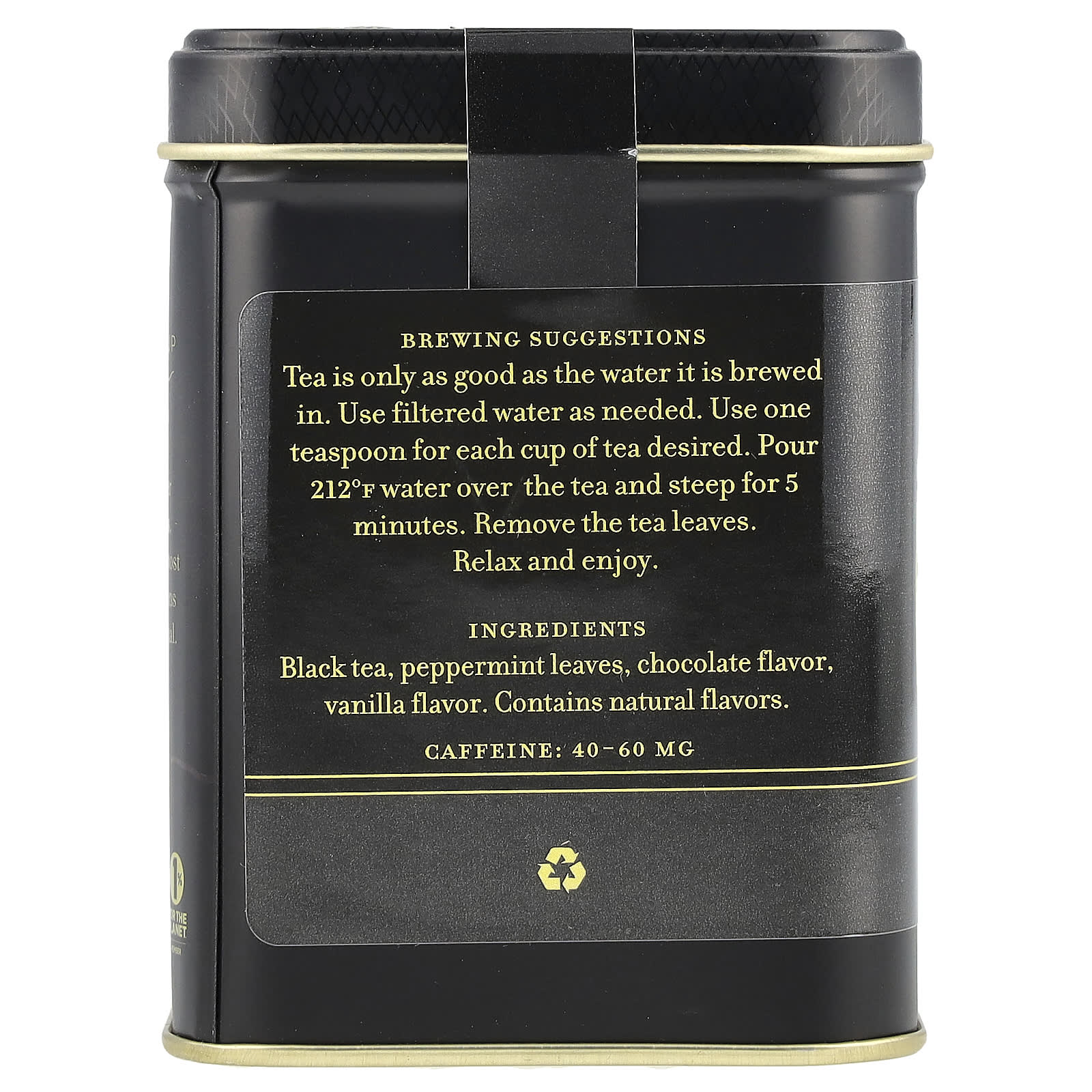 Шоколад Harney & Sons Black Tea Mint, 112 г — фото 2