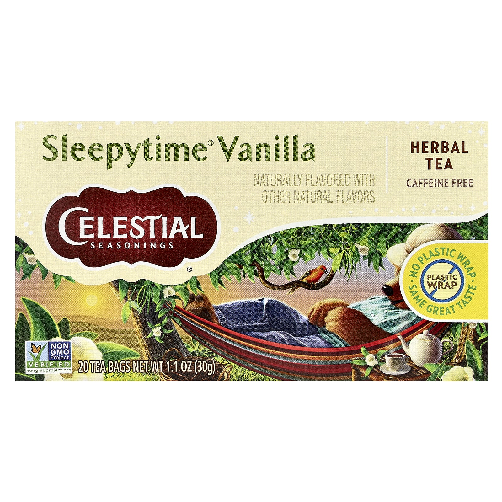 Чай Celestial Seasonings Herbal Sleepytime® Vanilla Caffeine Free, оттенок 20 Tea Bags, 30 г, чайные пакетики — фото 2