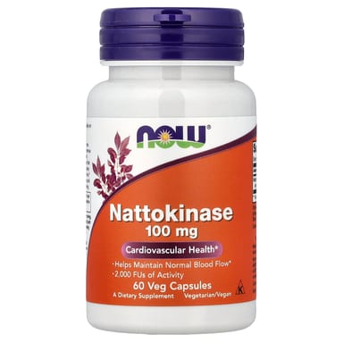 Наттокиназа NOW Foods, 100 мг, 60 растительных капсул