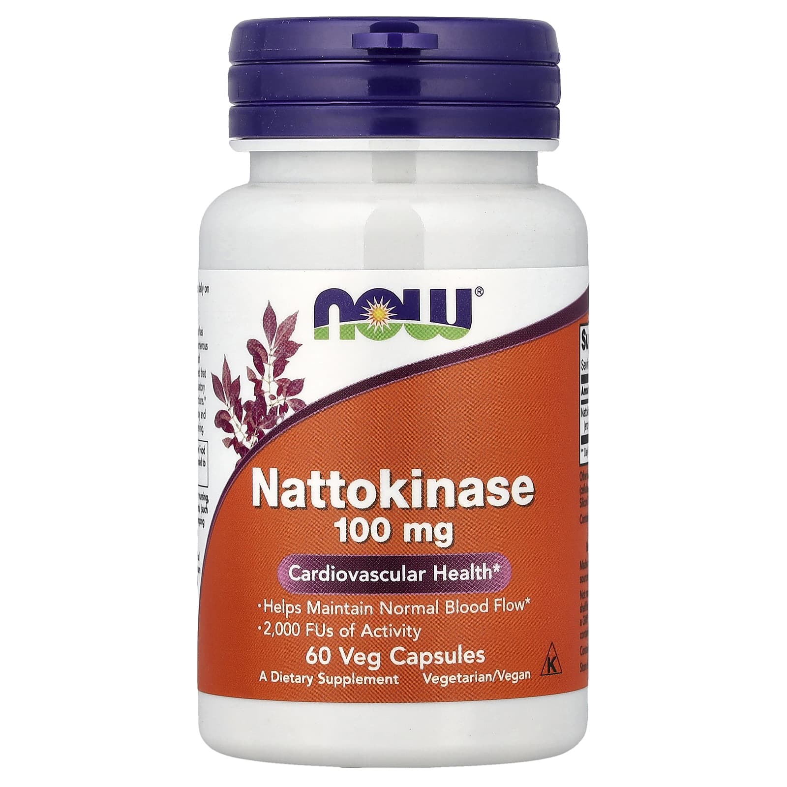Наттокиназа NOW Foods, 100 мг, 60 растительных капсул