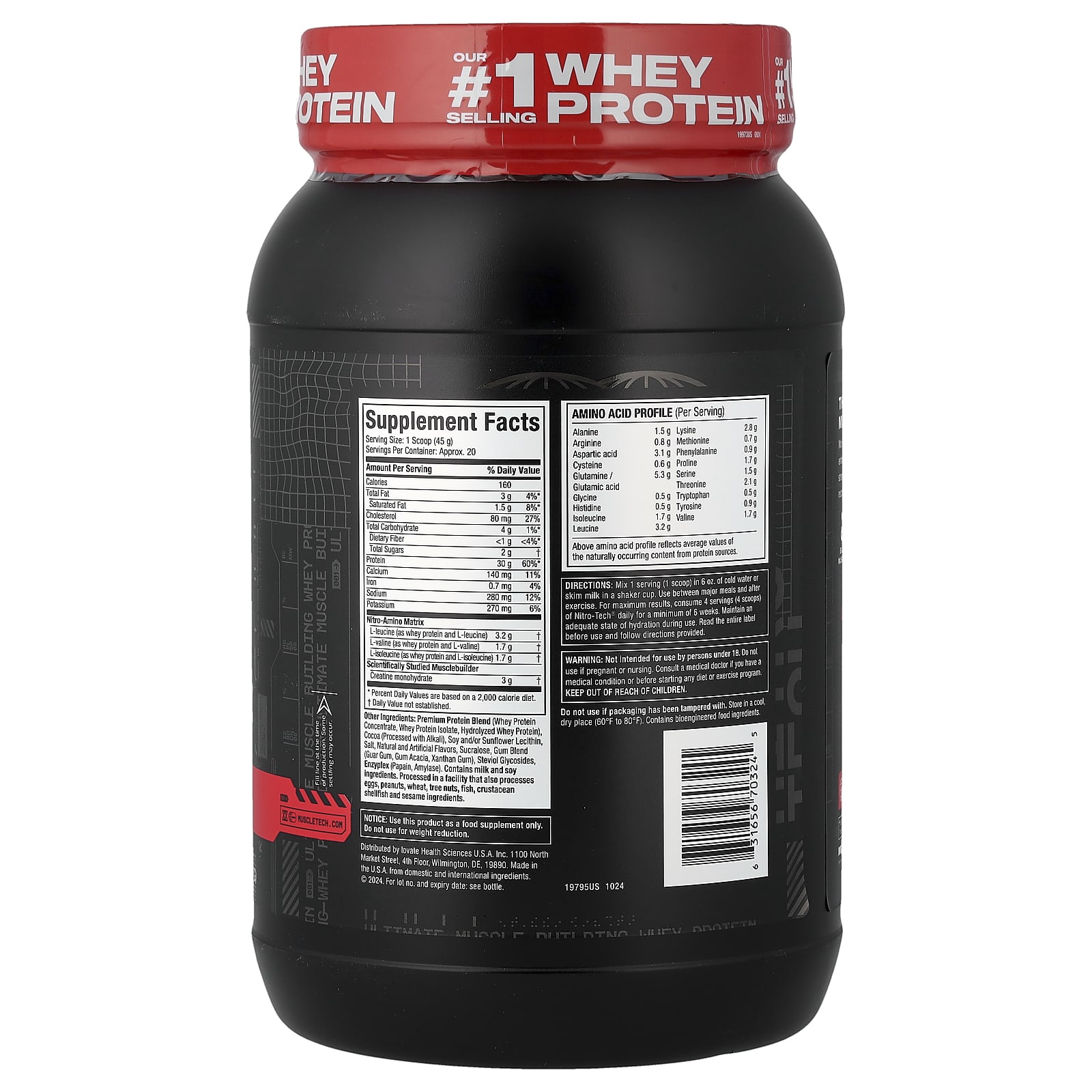 Сывороточный протеин MuscleTech Nitro-Tech™ Milk Chocolate, 907 г — фото 5