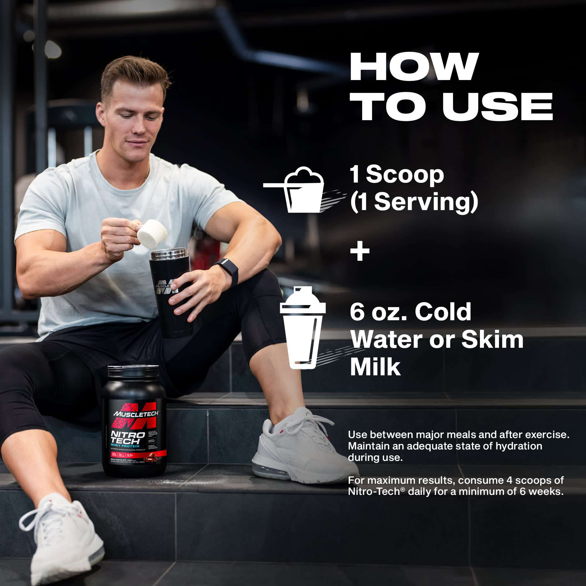Сывороточный протеин MuscleTech Nitro-Tech™ Milk Chocolate, 1.81 кг — фото 4