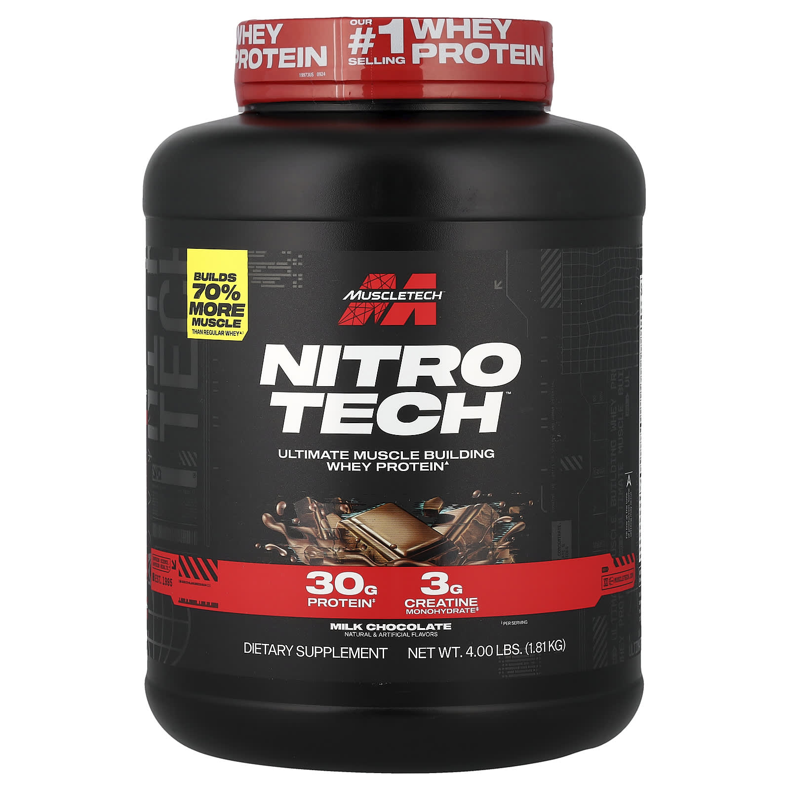 Сывороточный протеин MuscleTech Nitro-Tech™ Milk Chocolate, 1.81 кг — фото 5