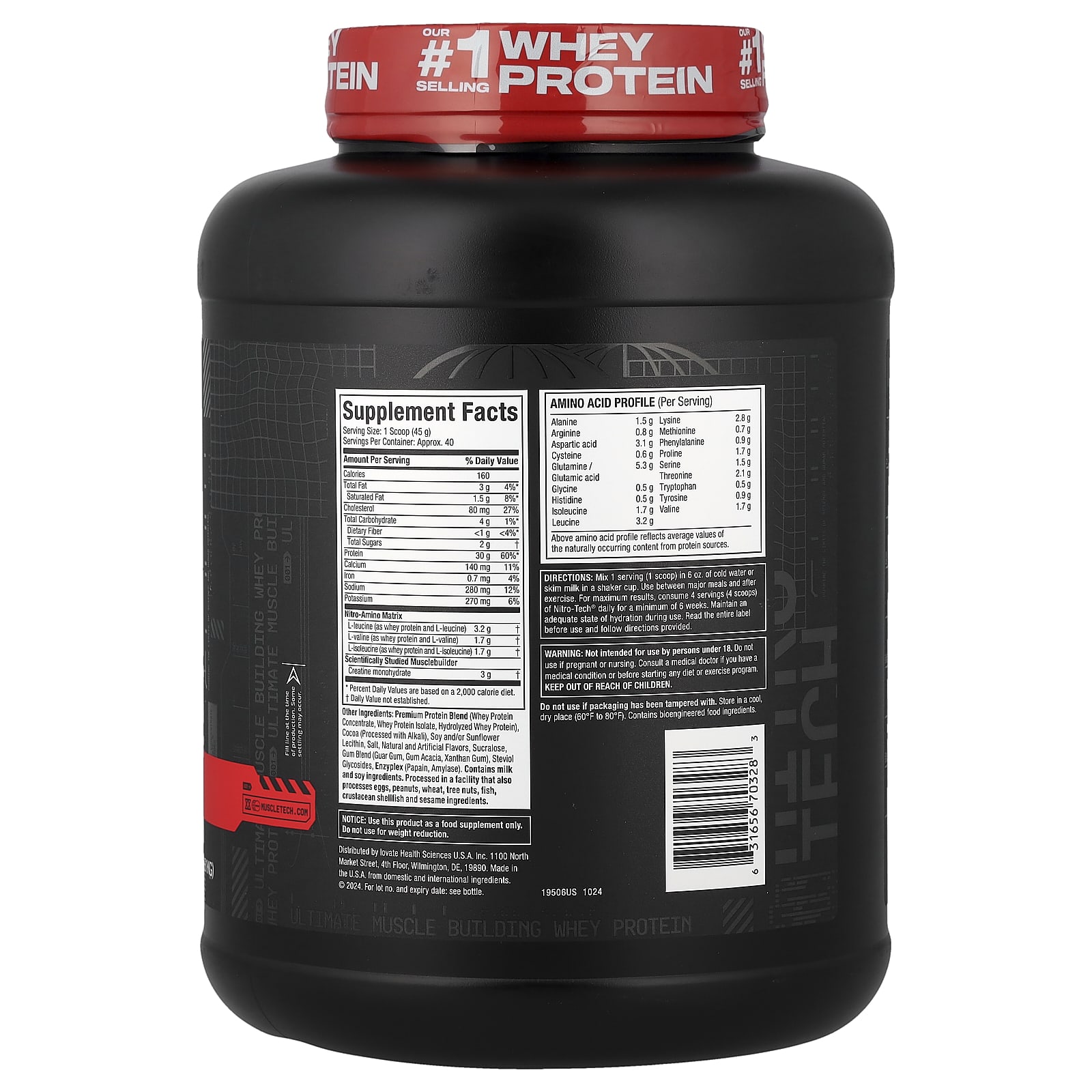 Сывороточный протеин MuscleTech Nitro-Tech™ Milk Chocolate, 1.81 кг — фото 6