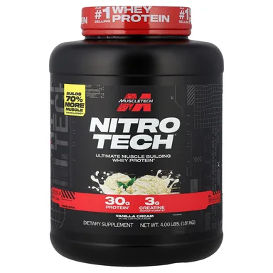 Фото товара: Сывороточный протеин MuscleTech Nitro-Tech™ Vanilla Cream, 1.81 кг, крем