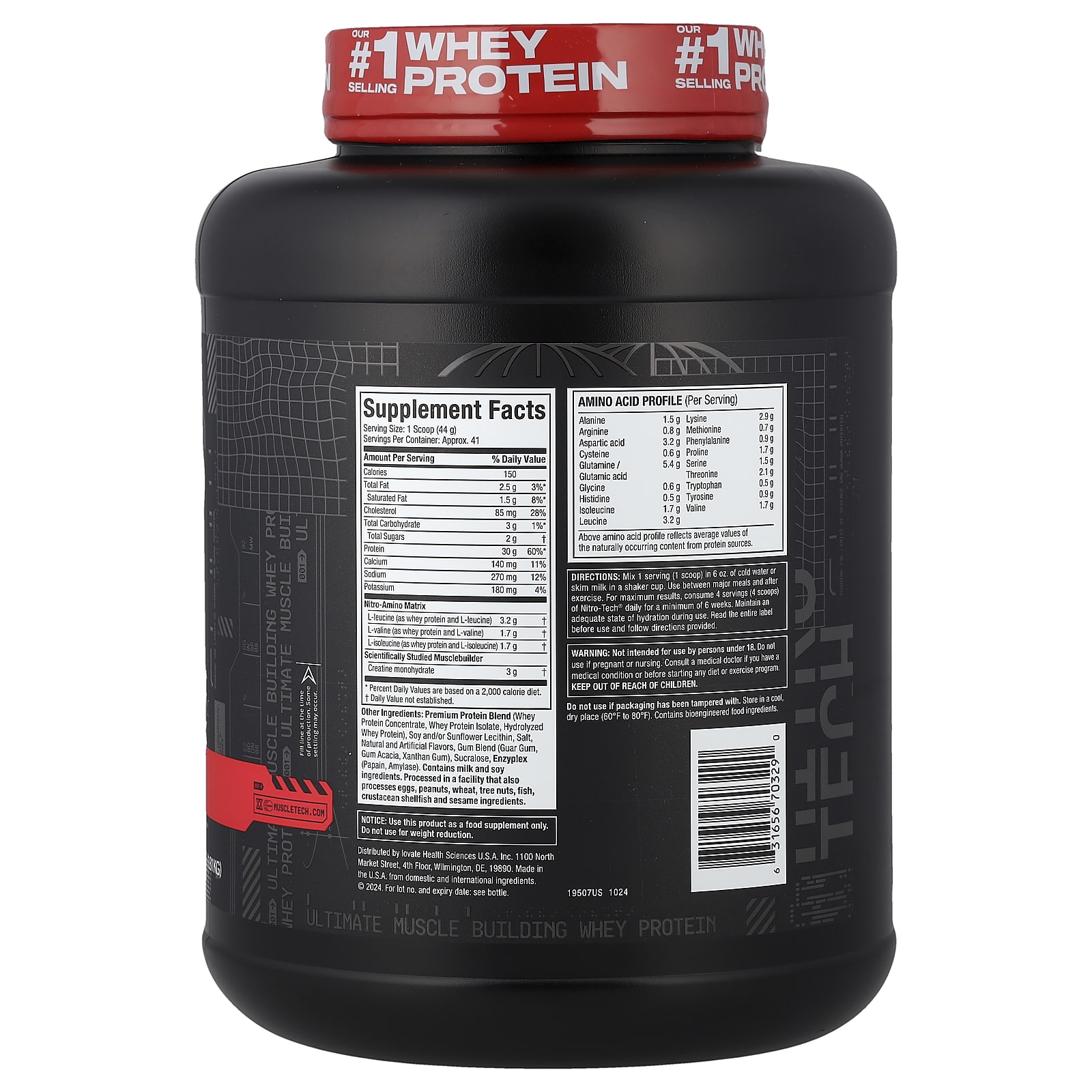 Сывороточный протеин MuscleTech Nitro-Tech™ Vanilla Cream, 1.81 кг, крем — фото 6