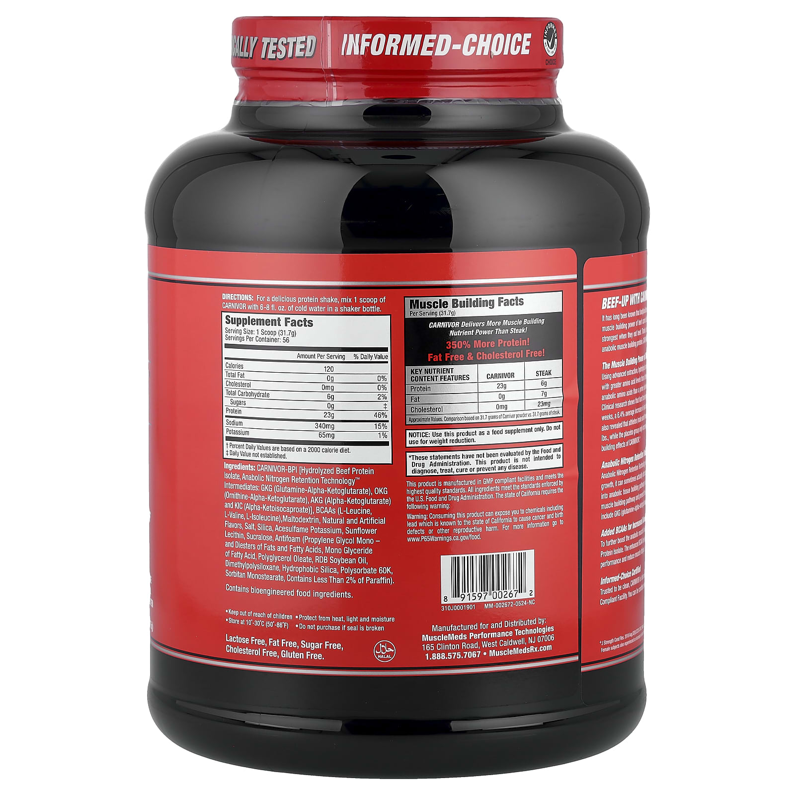 Протеин MuscleMeds Carnivor™ Hydrolyzed Beef Isolate Vanilla Caramel, 775 г — фото 2