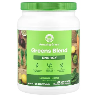 Фото товара: Зеленый комплекс Amazing Grass Energy, вкус «лимон и лайм», 700 г, 1.54 lb