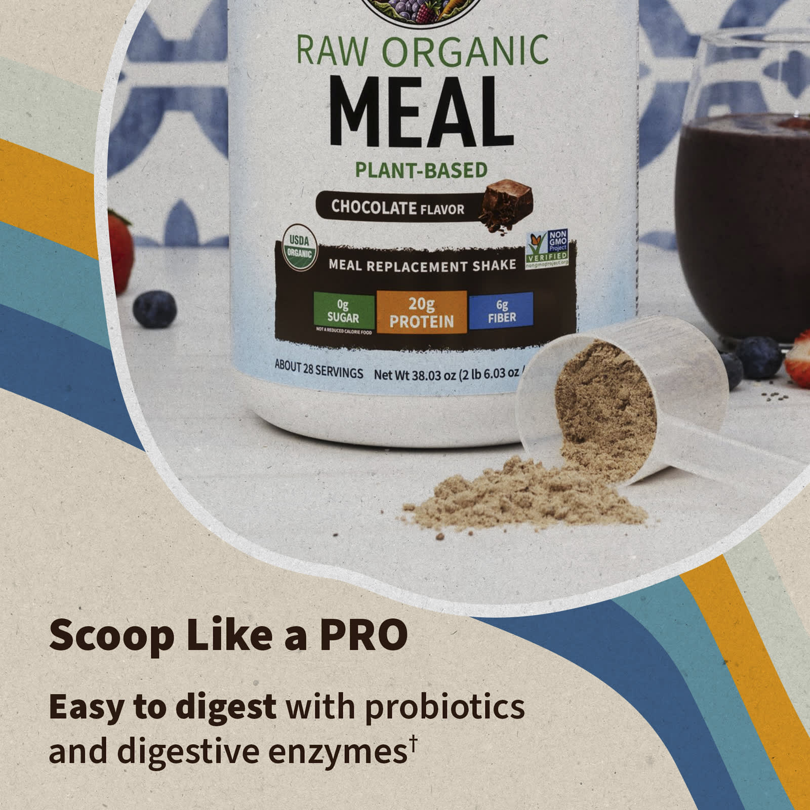 Шоколад Garden of Life RAW Organic Meal Replacement Shake, 078 г, 38.03 унций — фото 6