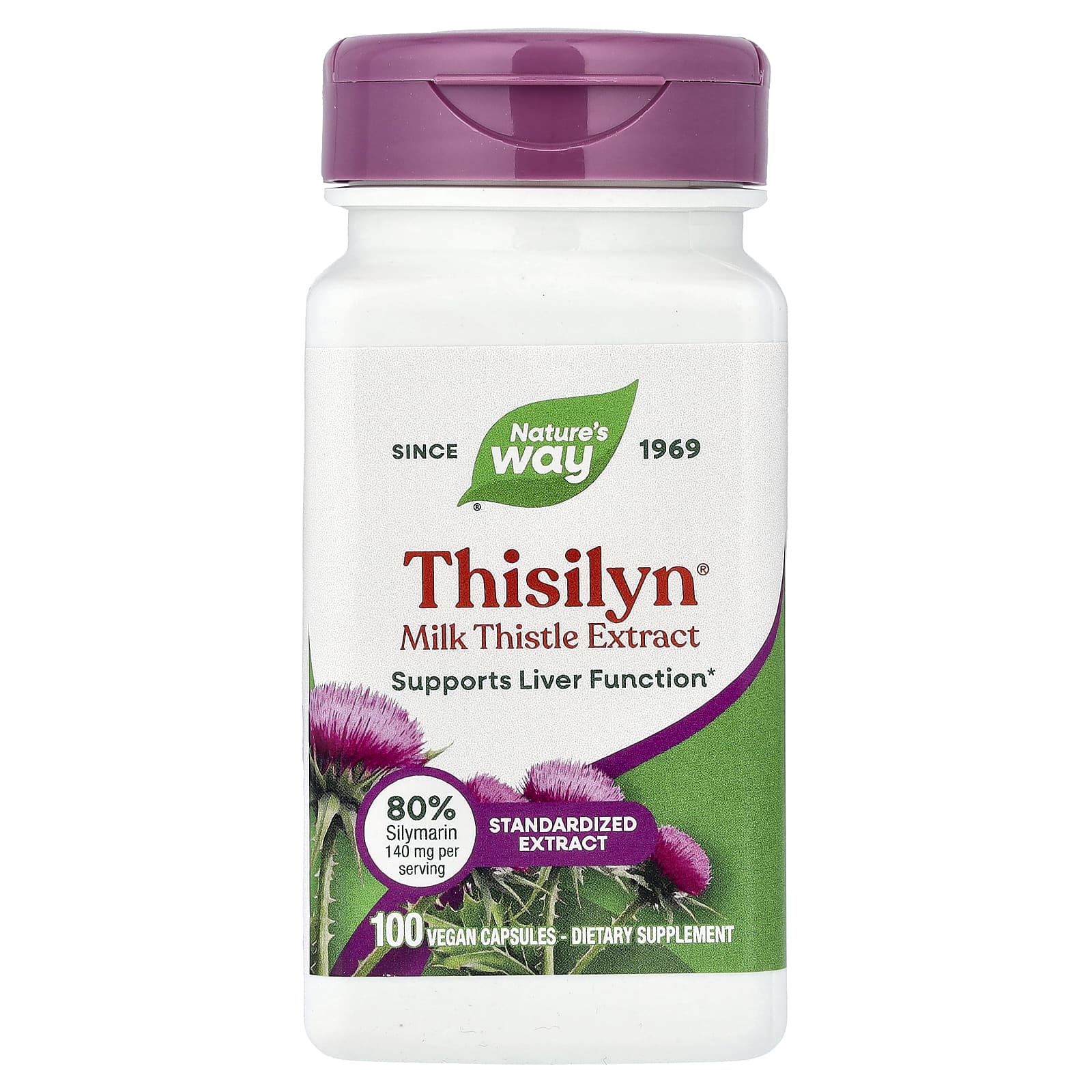 Расторопша Nature's Way Thisilyn® Extract, 175 мг, 100 растительных капсул