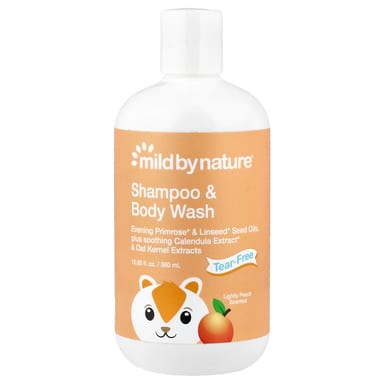 Детский шампунь Mild By Nature Tear-Free & Body Wash, аромат «персик», 380 мл