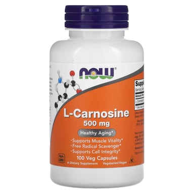 L-карнозин NOW Foods L-Carnosine, 500 мг, 100 растительных капсул