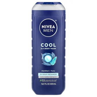 Фото товара: Гель для душа Nivea Men Cool 3 in 1 Menthol & Yuzu, 500 мл
