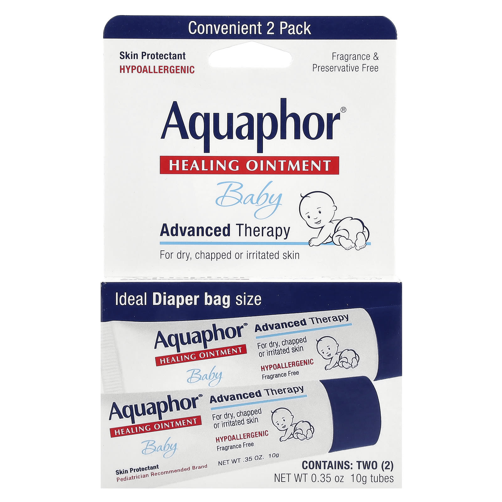 Детская заживляющая мазь Aquaphor Aquaphor, 10 г, 2 тубы — фото 2