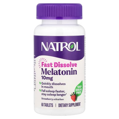 Мелатонин Natrol Fast Dissolve, вкус Strawberry, 10 мг, 60 таблеток