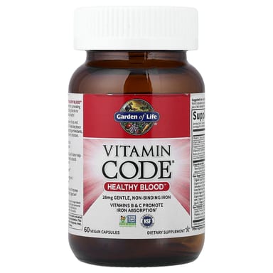 Витамины Garden of Life, Healthy Blood™, 60 веганских капсул