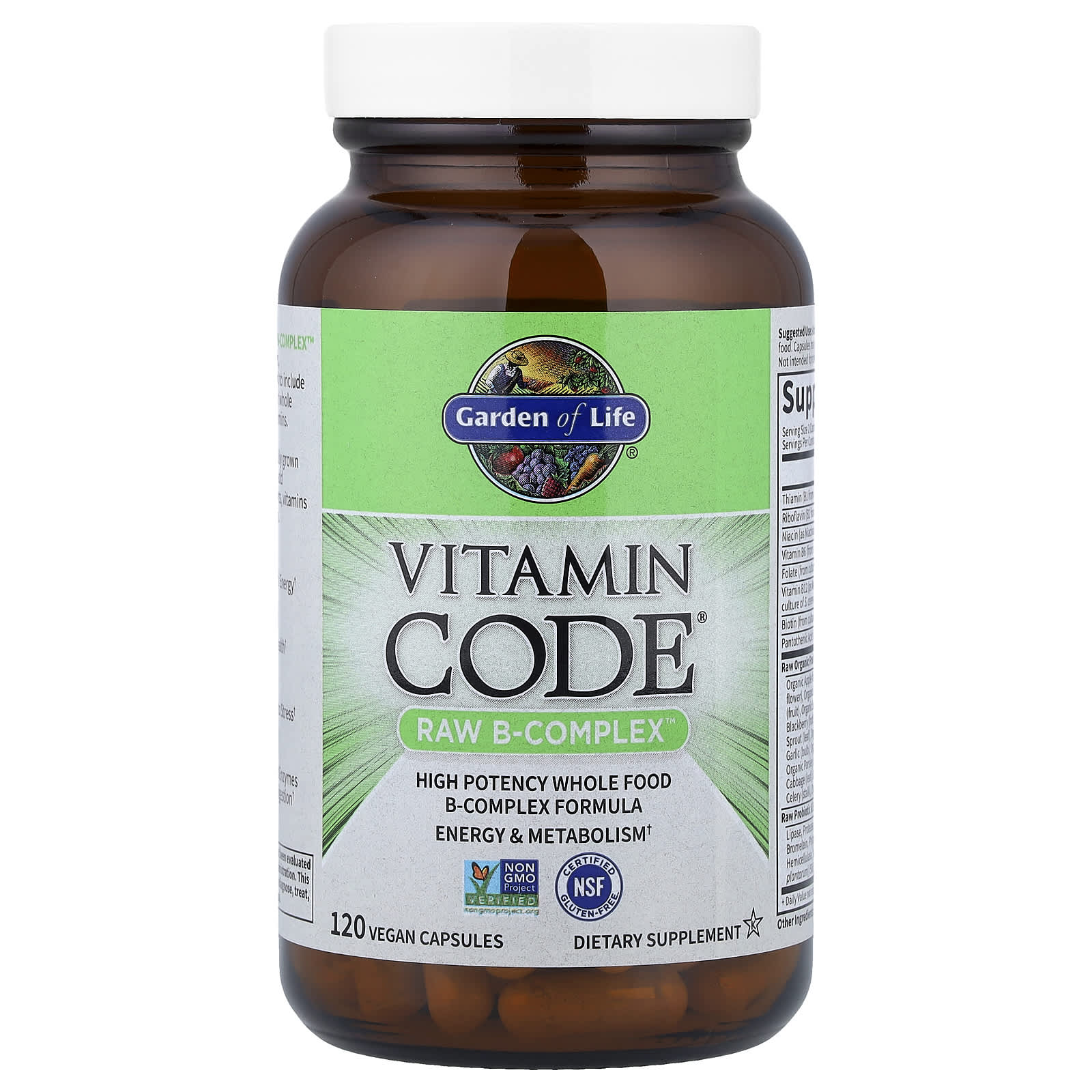 Комплекс витаминов B Garden of Life Vitamin Code® RAW B-Complex™, 120 растительных капсул