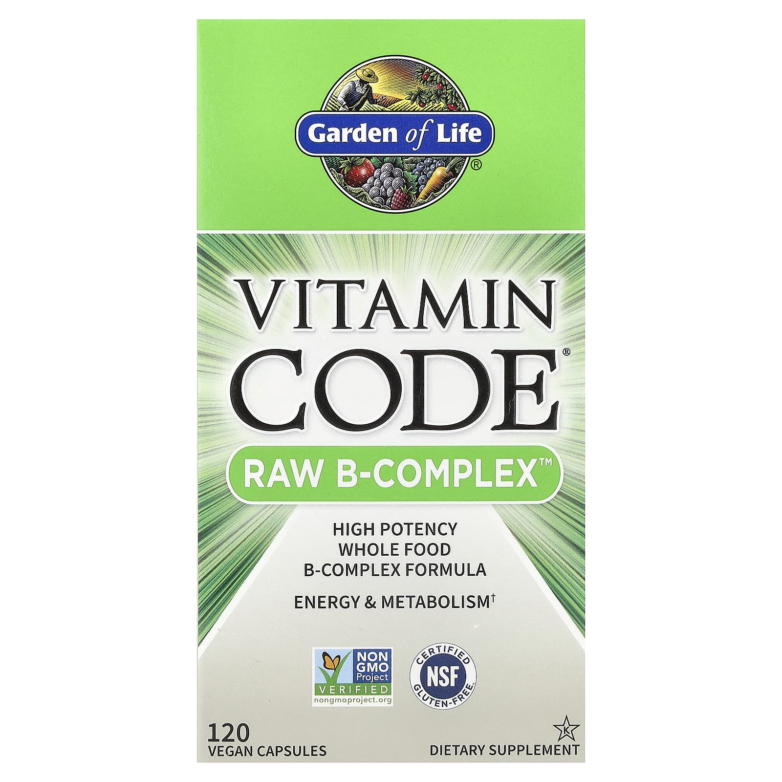 Комплекс витаминов B Garden of Life Vitamin Code® RAW B-Complex™, 120 растительных капсул — фото 2